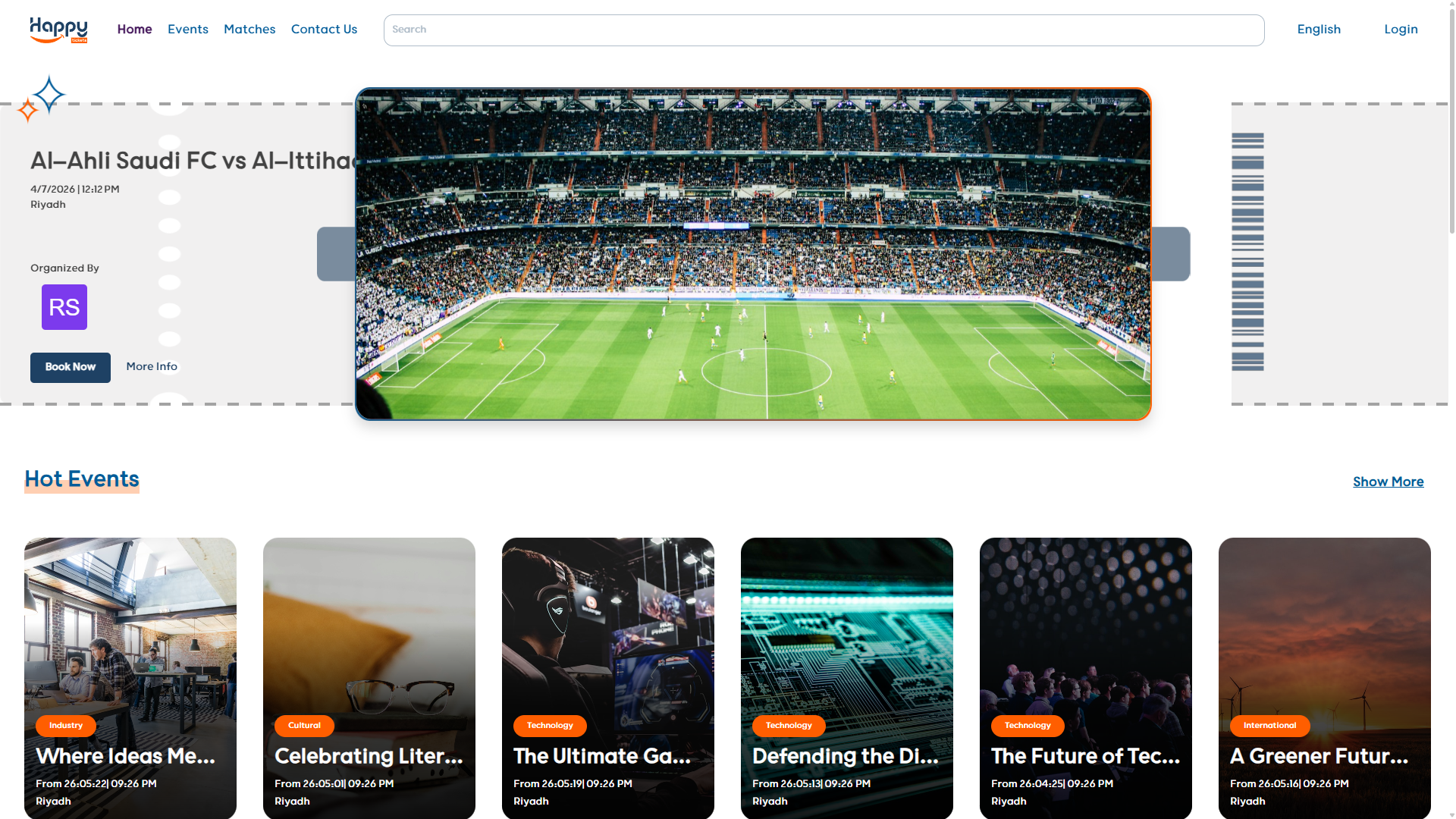 Happy Ticket - Sports & Events Ticketing Platform