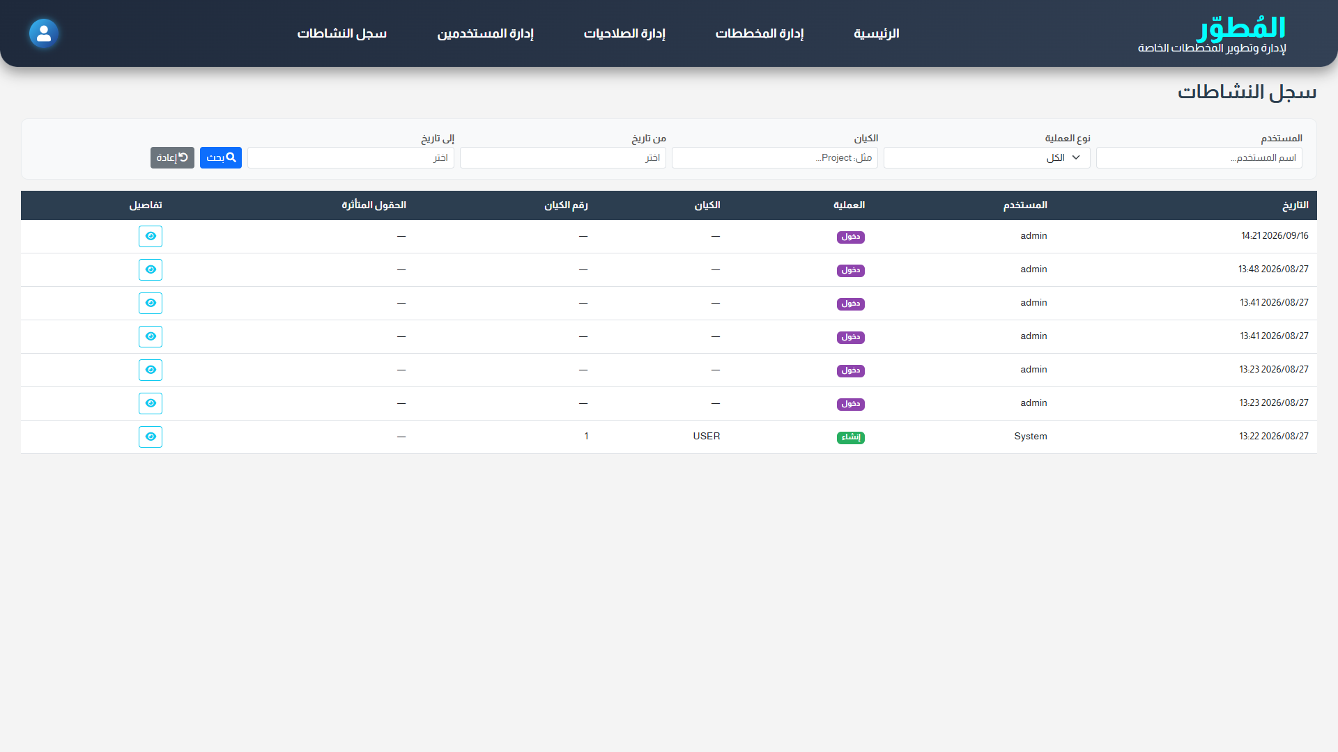 Audit log